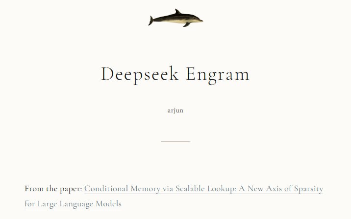 DeepSeek 新论文Engram架构的解析及参考代码实现  | linkDeepSeek 新论文Engram架构的解析及参考代码实现  | link